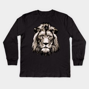 Lion Head Vector Graphic Design Kids Long Sleeve T-Shirt